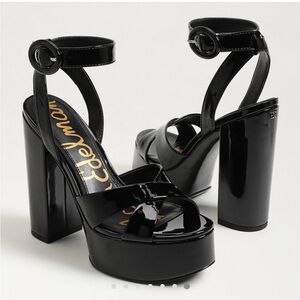 Sam Edelman Glossy Black Platform Heels